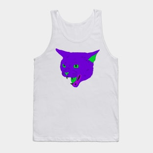 Vaporwave Cat - Vibrant Purple Tank Top